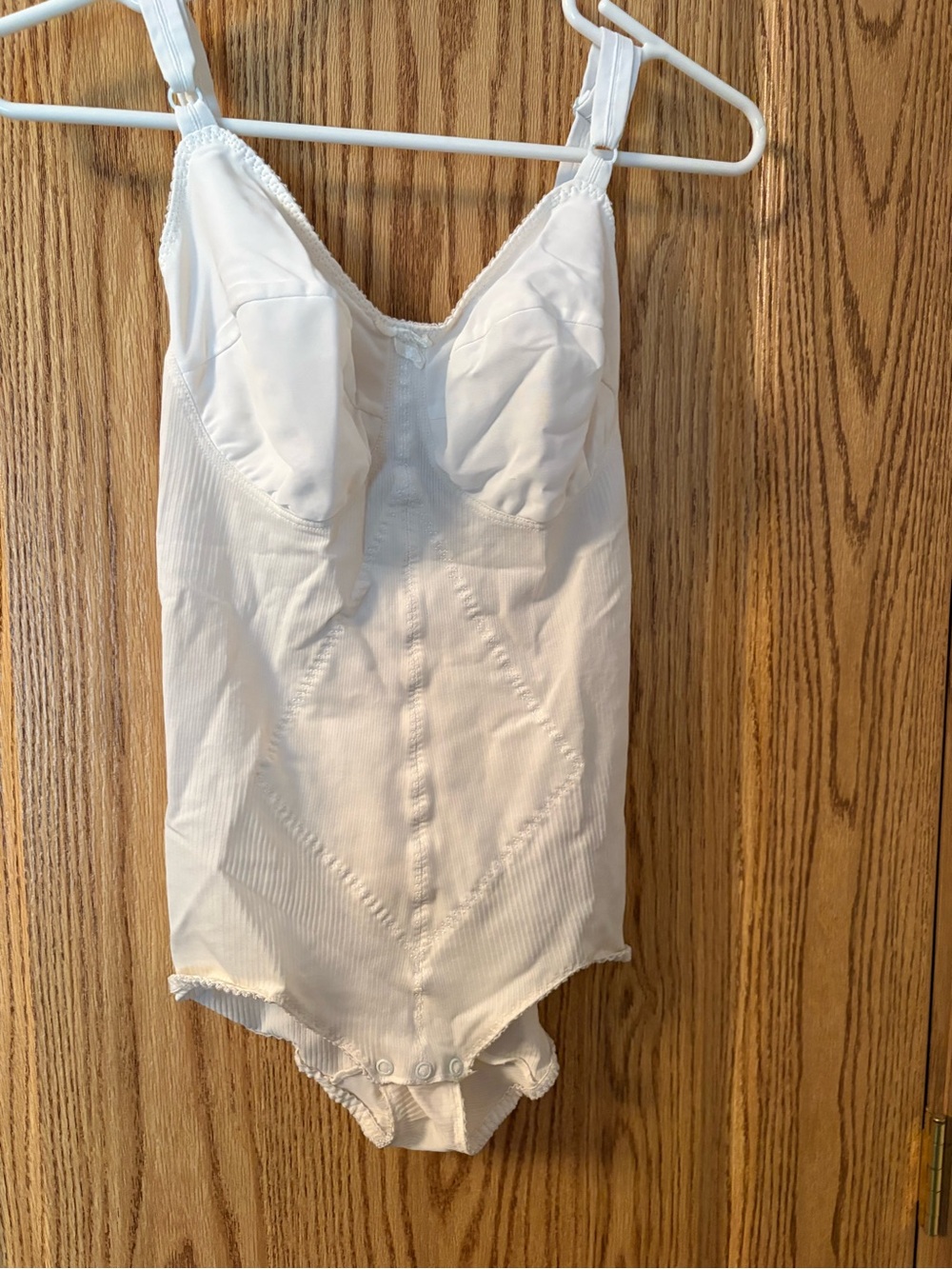White Women's Shapewear Bodysuit with snaps